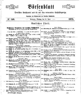 Börsenblatt für den deutschen Buchhandel Montag 21. Juni 1875