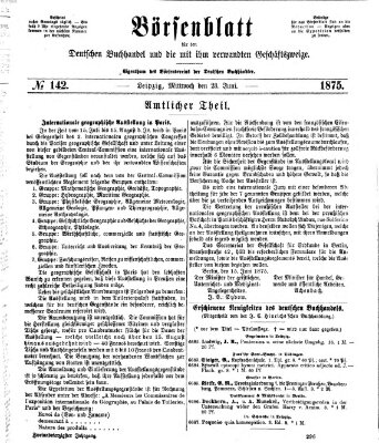 Börsenblatt für den deutschen Buchhandel Mittwoch 23. Juni 1875