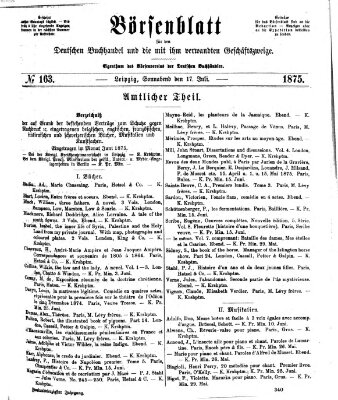 Börsenblatt für den deutschen Buchhandel Samstag 17. Juli 1875