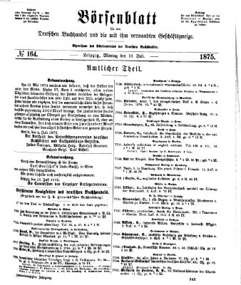 Börsenblatt für den deutschen Buchhandel Montag 19. Juli 1875