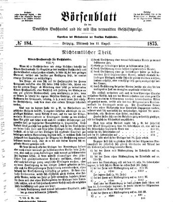 Börsenblatt für den deutschen Buchhandel Mittwoch 11. August 1875