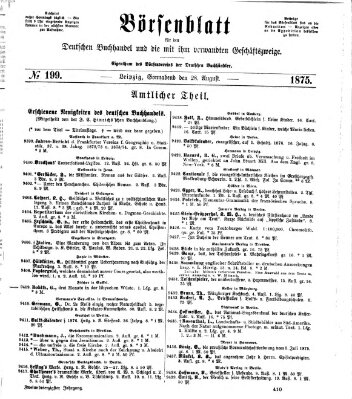 Börsenblatt für den deutschen Buchhandel Samstag 28. August 1875