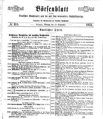 Börsenblatt für den deutschen Buchhandel Montag 13. September 1875