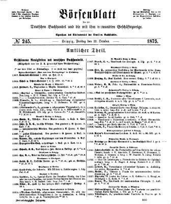 Börsenblatt für den deutschen Buchhandel Freitag 22. Oktober 1875