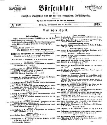 Börsenblatt für den deutschen Buchhandel Samstag 30. Oktober 1875