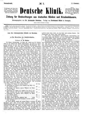 Deutsche Klinik Samstag 2. Januar 1875