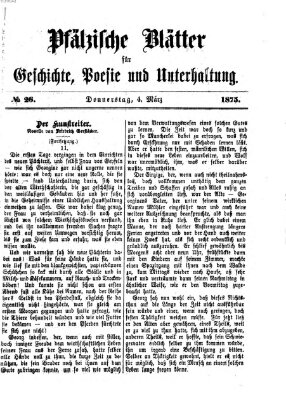Pfälzische Blätter für Geschichte, Poesie und Unterhaltung (Zweibrücker Wochenblatt) Donnerstag 4. März 1875