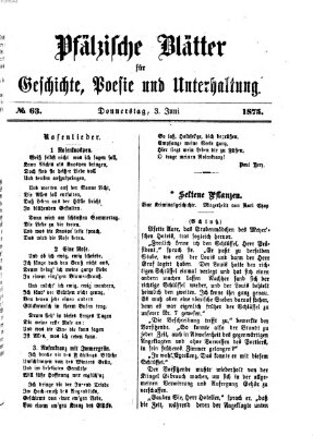 Pfälzische Blätter für Geschichte, Poesie und Unterhaltung (Zweibrücker Wochenblatt) Donnerstag 3. Juni 1875