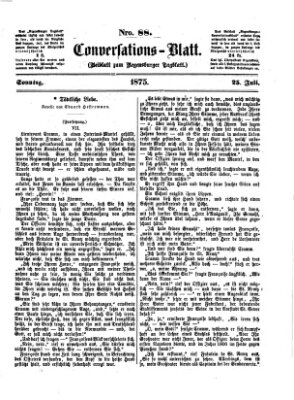 Regensburger Conversations-Blatt (Regensburger Tagblatt) Sonntag 25. Juli 1875
