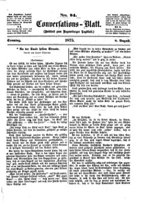 Regensburger Conversations-Blatt (Regensburger Tagblatt) Sonntag 8. August 1875