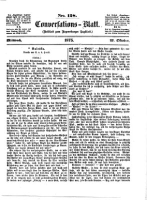 Regensburger Conversations-Blatt (Regensburger Tagblatt) Mittwoch 27. Oktober 1875