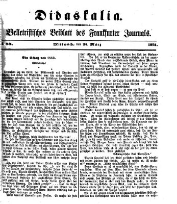Didaskalia Mittwoch 24. März 1875