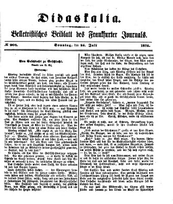 Didaskalia Sonntag 25. Juli 1875