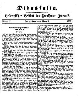 Didaskalia Donnerstag 5. August 1875