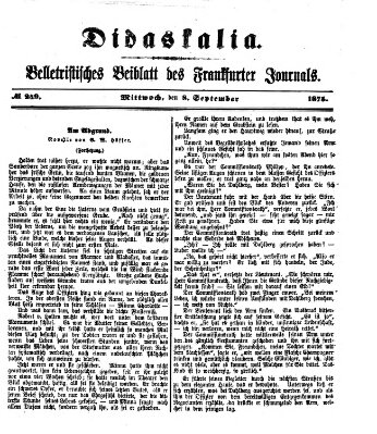 Didaskalia Mittwoch 8. September 1875