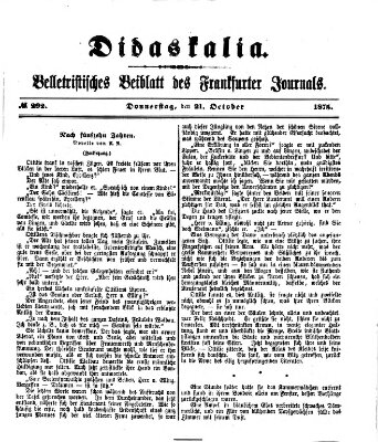 Didaskalia Donnerstag 21. Oktober 1875