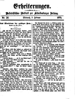 Erheiterungen (Aschaffenburger Zeitung) Mittwoch 3. Februar 1875