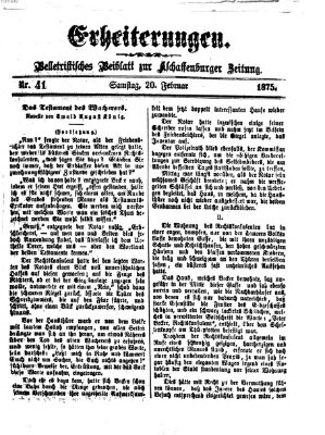 Erheiterungen (Aschaffenburger Zeitung) Samstag 20. Februar 1875