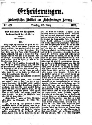 Erheiterungen (Aschaffenburger Zeitung) Samstag 27. März 1875