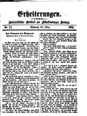Erheiterungen (Aschaffenburger Zeitung) Mittwoch 31. März 1875