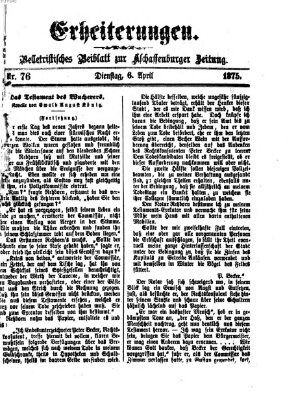 Erheiterungen (Aschaffenburger Zeitung) Dienstag 6. April 1875