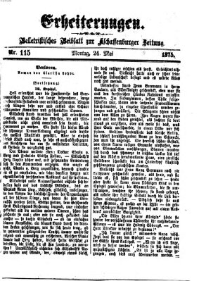 Erheiterungen (Aschaffenburger Zeitung) Montag 24. Mai 1875