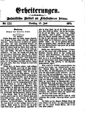 Erheiterungen (Aschaffenburger Zeitung) Samstag 12. Juni 1875