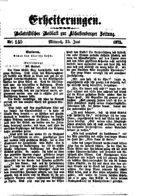 Erheiterungen (Aschaffenburger Zeitung) Mittwoch 23. Juni 1875