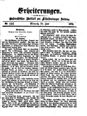 Erheiterungen (Aschaffenburger Zeitung) Mittwoch 30. Juni 1875