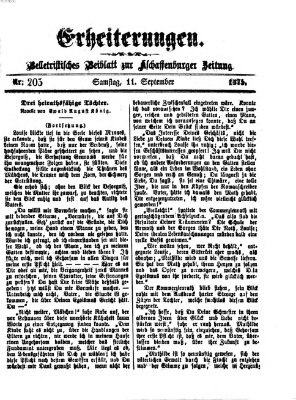 Erheiterungen (Aschaffenburger Zeitung) Samstag 11. September 1875