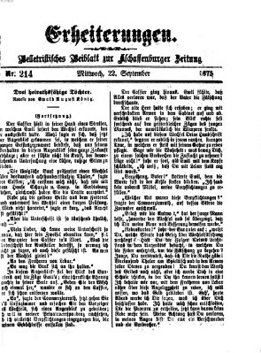 Erheiterungen (Aschaffenburger Zeitung) Mittwoch 22. September 1875