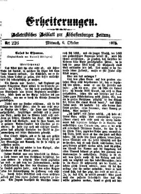 Erheiterungen (Aschaffenburger Zeitung) Mittwoch 6. Oktober 1875