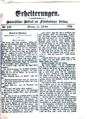 Erheiterungen (Aschaffenburger Zeitung) Montag 11. Oktober 1875