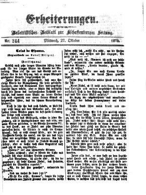 Erheiterungen (Aschaffenburger Zeitung) Mittwoch 27. Oktober 1875