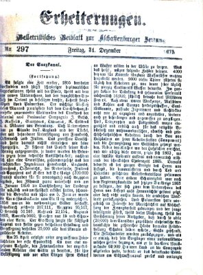 Erheiterungen (Aschaffenburger Zeitung) Freitag 31. Dezember 1875