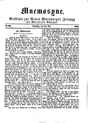 Mnemosyne (Neue Würzburger Zeitung) Samstag 29. Mai 1875