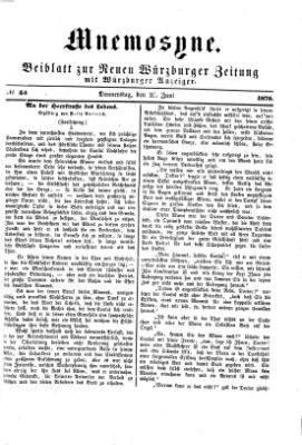 Mnemosyne (Neue Würzburger Zeitung) Donnerstag 10. Juni 1875