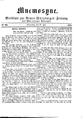 Mnemosyne (Neue Würzburger Zeitung) Donnerstag 29. Juli 1875