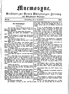 Mnemosyne (Neue Würzburger Zeitung) Donnerstag 2. September 1875