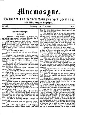 Mnemosyne (Neue Würzburger Zeitung) Samstag 30. Oktober 1875