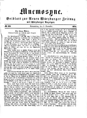 Mnemosyne (Neue Würzburger Zeitung) Donnerstag 9. Dezember 1875