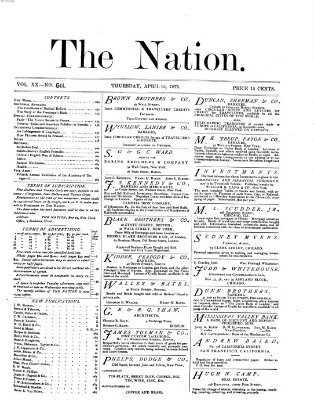 The nation Donnerstag 15. April 1875