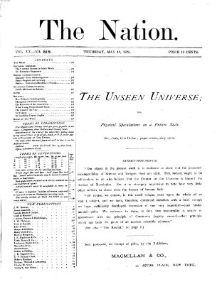 The nation Donnerstag 13. Mai 1875