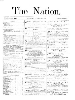 The nation Donnerstag 14. Oktober 1875