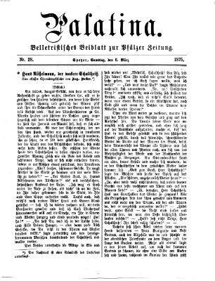 Palatina (Pfälzer Zeitung) Samstag 6. März 1875