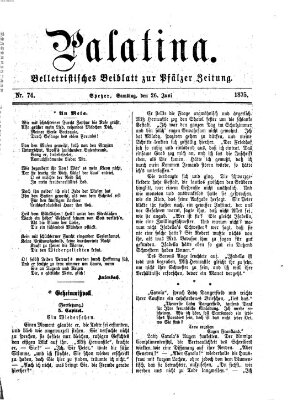 Palatina (Pfälzer Zeitung) Samstag 26. Juni 1875