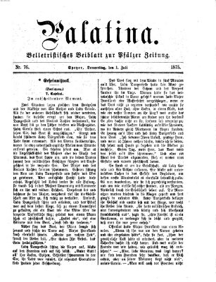 Palatina (Pfälzer Zeitung) Donnerstag 1. Juli 1875