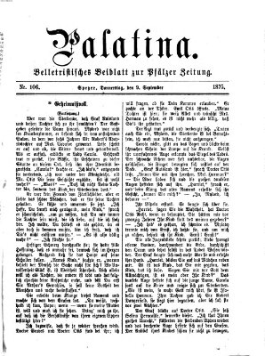 Palatina (Pfälzer Zeitung) Donnerstag 9. September 1875