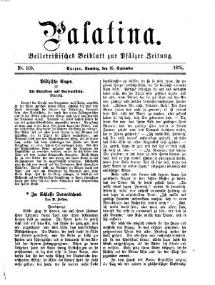 Palatina (Pfälzer Zeitung) Samstag 18. September 1875