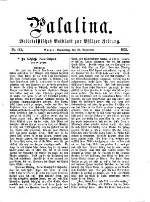Palatina (Pfälzer Zeitung) Donnerstag 23. September 1875